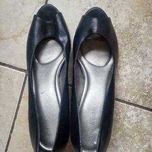 Kelly & Katie Black Peep-Toe Heels